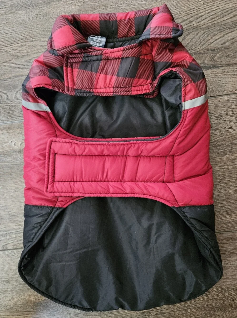 32 Degree Heat Large Dog Puffer Coat  Red & Black Buffalo Plaid